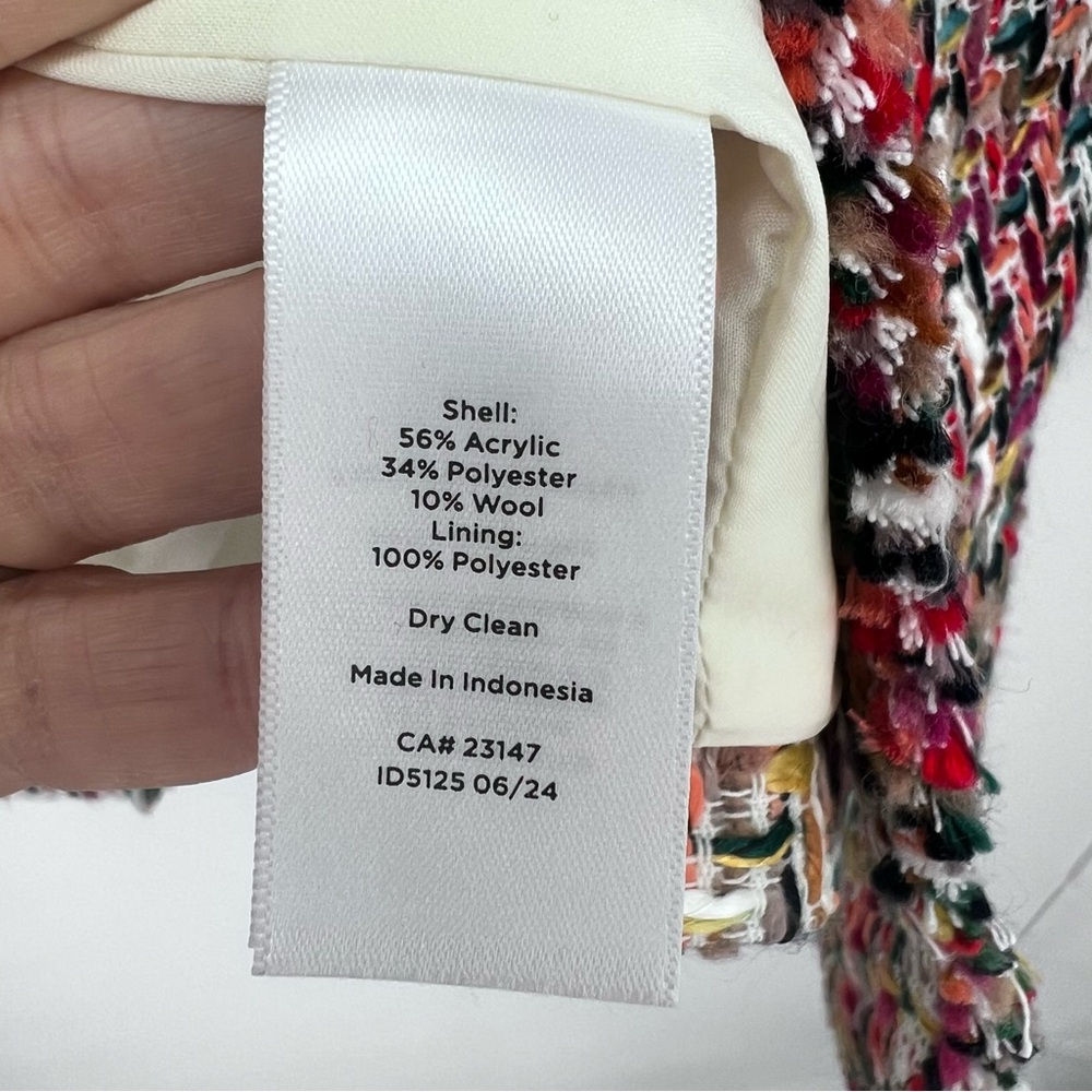 Talbots NWT Candy Tweed Fringe Topper Blazer Size 6‎ - Picture 8 of 14